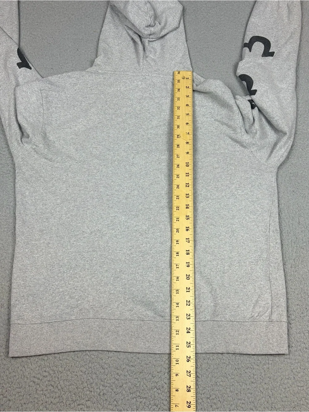 True Religion Hoodie Mens Large Light Gray Logo Drawstring Pockets Pullover